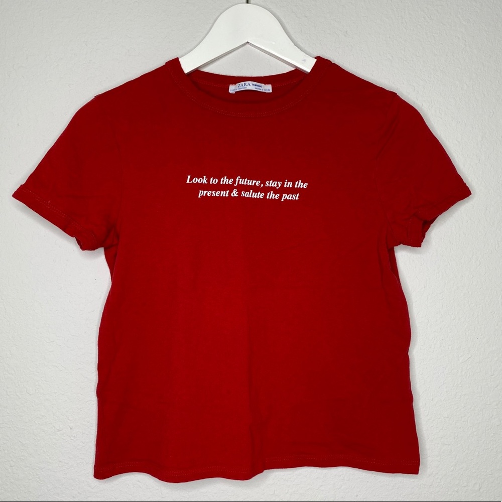 ZARA Red logo T-shirt